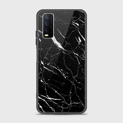 Vivo Y20a Cover - Black Marble Series - HQ Ultra Shine Premium Infinity Glass Soft Silicon Borders Case