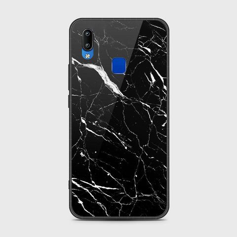 Vivo Y91i Cover- Black Marble Series - HQ Ultra Shine Premium Infinity Glass Soft Silicon Borders Case