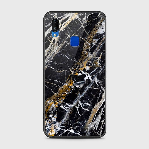 Vivo Y91i Cover- Black Marble Series - HQ Ultra Shine Premium Infinity Glass Soft Silicon Borders Case