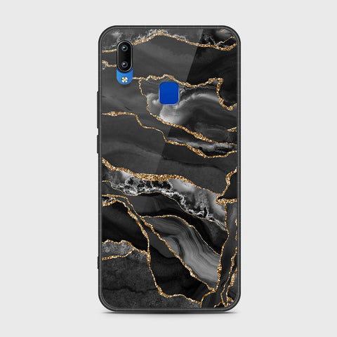 Vivo Y91i Cover- Black Marble Series - HQ Ultra Shine Premium Infinity Glass Soft Silicon Borders Case