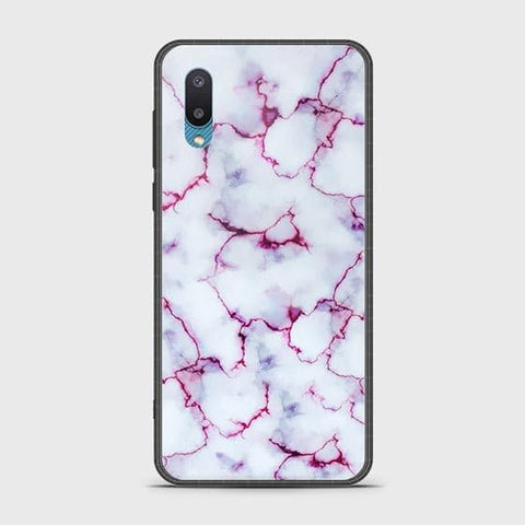 Samsung Galaxy A02 Cover - White Marble Series - HQ Ultra Shine Premium Infinity Glass Soft Silicon Borders Case