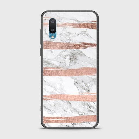 Samsung Galaxy A02 Cover - White Marble Series - HQ Ultra Shine Premium Infinity Glass Soft Silicon Borders Case