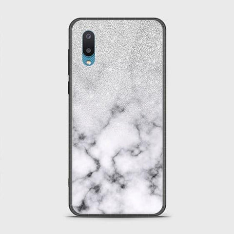 Samsung Galaxy A02 Cover - White Marble Series - HQ Ultra Shine Premium Infinity Glass Soft Silicon Borders Case