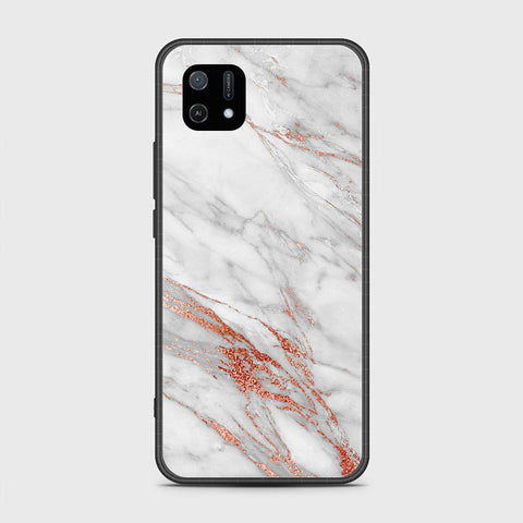 Oppo A16e Cover- White Marble Series - HQ Ultra Shine Premium Infinity Glass Soft Silicon Borders Case