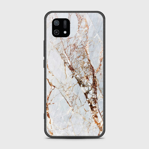 Oppo A16K Cover- White Marble Series - HQ Ultra Shine Premium Infinity Glass Soft Silicon Borders Case