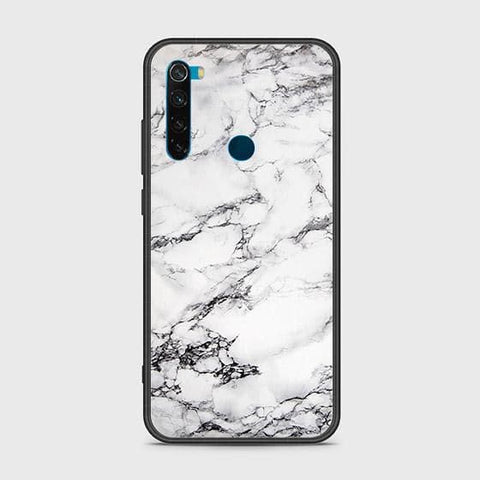 Xiaomi Redmi Note 8 Cover - White Marble Series - HQ Ultra Shine Premium Infinity Glass Soft Silicon Borders Case