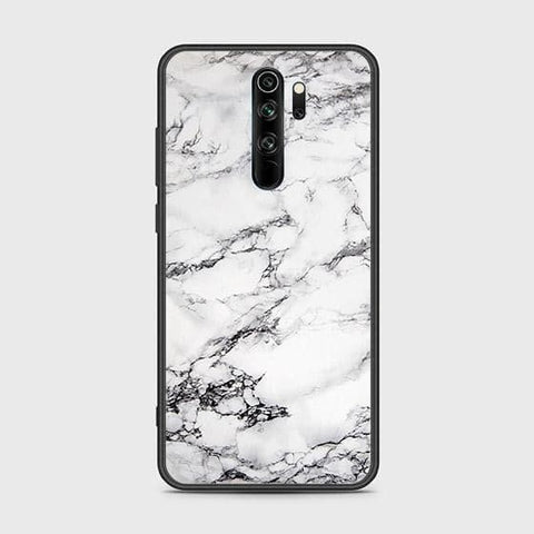 Xiaomi Redmi Note 8 Pro Cover - White Marble Series - HQ Ultra Shine Premium Infinity Glass Soft Silicon Borders Case