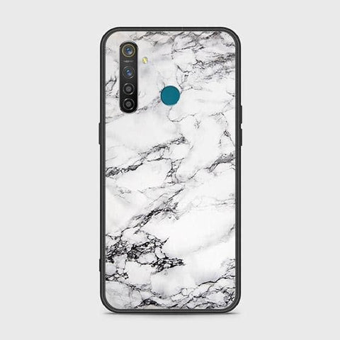 Realme 5 Pro Cover - White Marble Series - HQ Ultra Shine Premium Infinity Glass Soft Silicon Borders Case