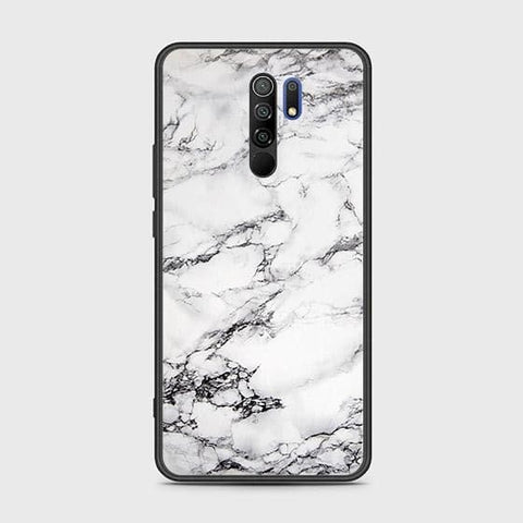 Xiaomi Redmi 9 Cover - White Marble Series - HQ Ultra Shine Premium Infinity Glass Soft Silicon Borders Case