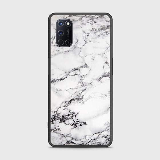 Oppo A52 Cover - White Marble Series - HQ Ultra Shine Premium Infinity Glass Soft Silicon Borders Case