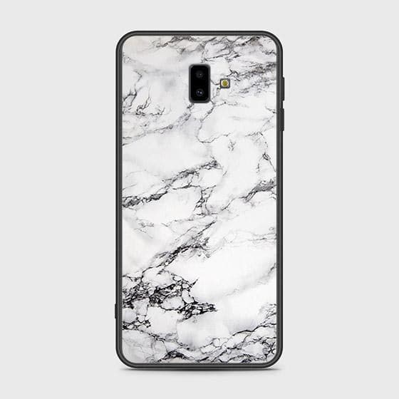 Samsung Galaxy J6 Plus 2018 Cover - White Marble Series - HQ Ultra Shine Premium Infinity Glass Soft Silicon Borders Case