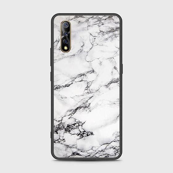 Vivo S1 Cover - White Marble Series - HQ Ultra Shine Premium Infinity Glass Soft Silicon Borders Case