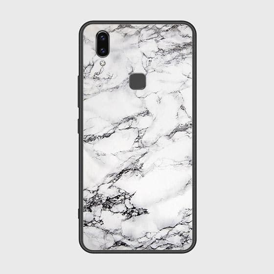 Vivo Y85 Cover - White Marble Series - HQ Ultra Shine Premium Infinity Glass Soft Silicon Borders Case