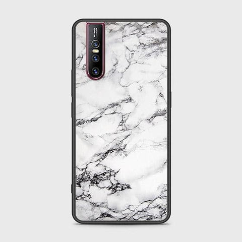 Vivo V15 Pro Cover - White Marble Series - HQ Ultra Shine Premium Infinity Glass Soft Silicon Borders Case