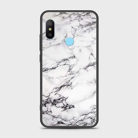 Xiaomi Mi A2 Lite Cover - White Marble Series - HQ Ultra Shine Premium Infinity Glass Soft Silicon Borders Case