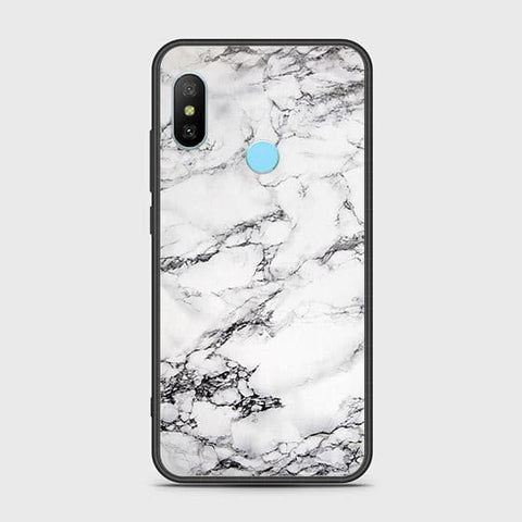 Xiaomi Redmi 6 Pro Cover - White Marble Series - HQ Ultra Shine Premium Infinity Glass Soft Silicon Borders Case