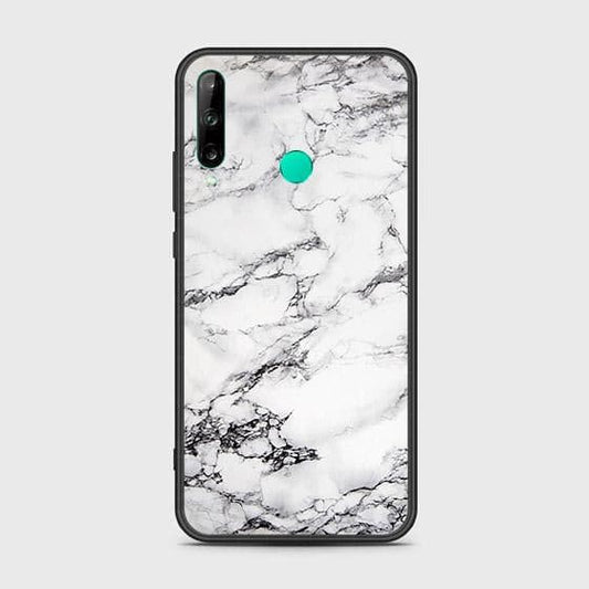 Huawei P40 lite E Cover - White Marble Series - HQ Ultra Shine Premium Infinity Glass Soft Silicon Borders Case