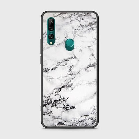 Huawei Y9 Prime 2019 Cover - White Marble Series - HQ Ultra Shine Premium Infinity Glass Soft Silicon Borders Case