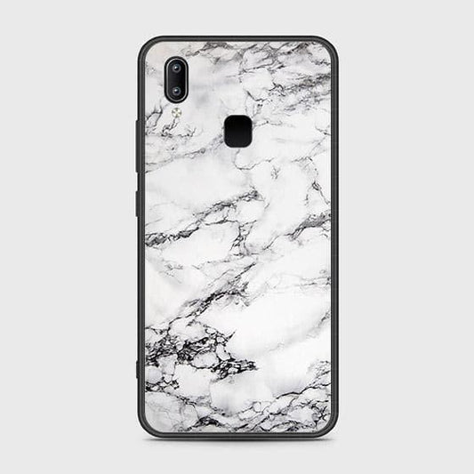 Vivo Y91 Cover - White Marble Series - HQ Ultra Shine Premium Infinity Glass Soft Silicon Borders Case