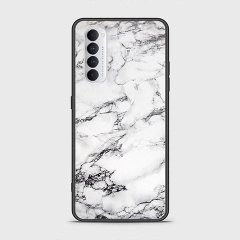 Oppo Reno 4 Pro Cover - White Marble Series - HQ Ultra Shine Premium Infinity Glass Soft Silicon Borders Case