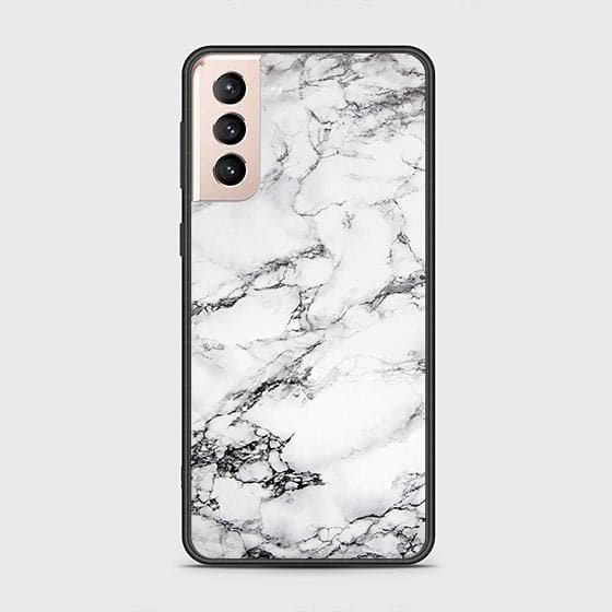 Samsung Galaxy S21 Plus 5G Cover - White Marble Series - HQ Ultra Shine Premium Infinity Glass Soft Silicon Borders Case