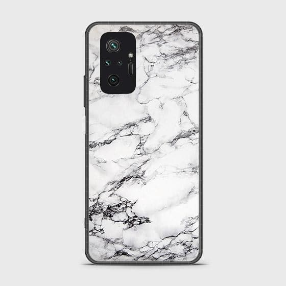 Xiaomi Redmi Note 10 Pro Max Cover - White Marble Series - HQ Ultra Shine Premium Infinity Glass Soft Silicon Borders Case