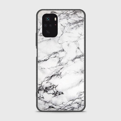 Xiaomi Redmi Note 10S Cover - White Marble Series - HQ Ultra Shine Premium Infinity Glass Soft Silicon Borders Case