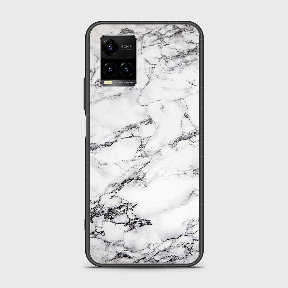 Vivo Y33T Cover - White Marble Series - HQ Ultra Shine Premium Infinity Glass Soft Silicon Borders Case