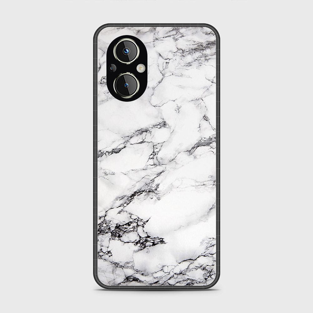 OnePlus Nord N20 5G Cover- White Marble Series - HQ Ultra Shine Premium Infinity Glass Soft Silicon Borders Case