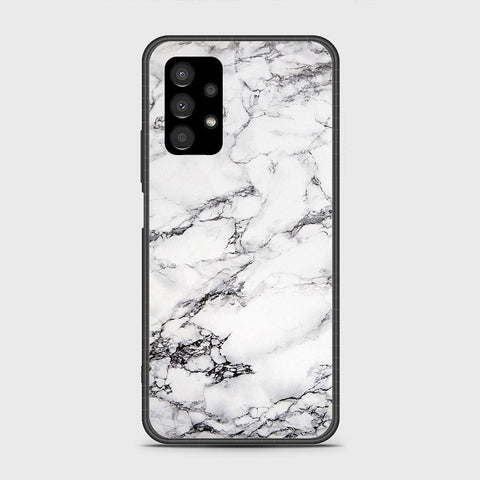 Samsung Galaxy A13 4G Cover- White Marble Series - HQ Ultra Shine Premium Infinity Glass Soft Silicon Borders Case