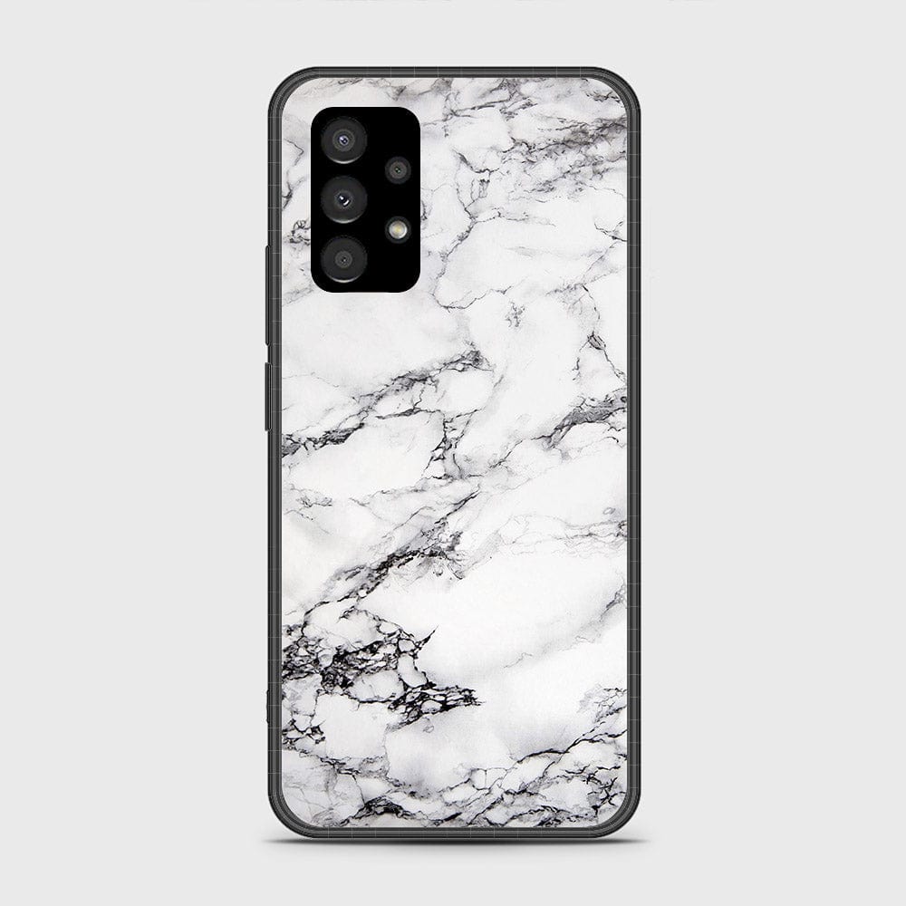 Samsung Galaxy A33 5G Cover- White Marble Series - HQ Ultra Shine Premium Infinity Glass Soft Silicon Borders Case