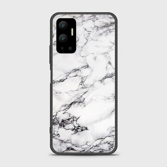 Infinix Hot 12 Cover- White Marble Series - HQ Ultra Shine Premium Infinity Glass Soft Silicon Borders Case