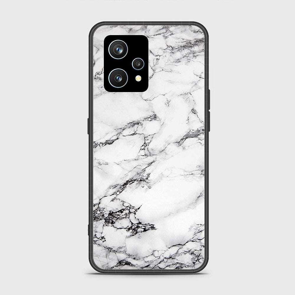 Realme 9 4G Cover- White Marble Series - HQ Ultra Shine Premium Infinity Glass Soft Silicon Borders Case