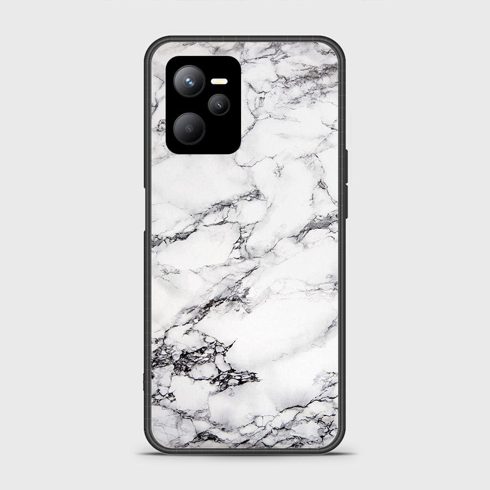 Realme 9 Pro Cover- White Marble Series - HQ Ultra Shine Premium Infinity Glass Soft Silicon Borders Case