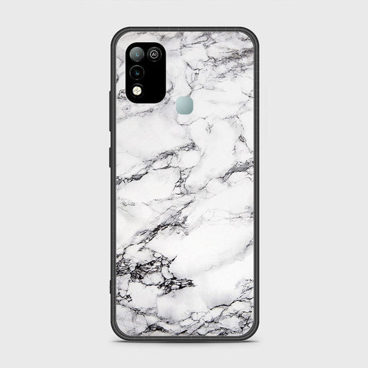 Infinix Hot 10 Play Cover- White Marble Series - HQ Ultra Shine Premium Infinity Glass Soft Silicon Borders Case