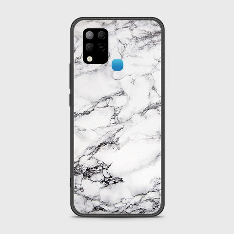 Infinix Hot 10s Cover- White Marble Series - HQ Ultra Shine Premium Infinity Glass Soft Silicon Borders Case