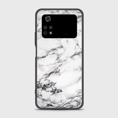 Xiaomi Poco M4 Pro 4G Cover- White Marble Series - HQ Ultra Shine Premium Infinity Glass Soft Silicon Borders Case