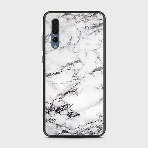 Huawei P20 Pro Cover - White Marble Series - HQ Ultra Shine Premium Infinity Glass Soft Silicon Borders Case