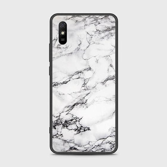 Xiaomi Redmi 9A Cover - White Marble Series - HQ Ultra Shine Premium Infinity Glass Soft Silicon Borders Case