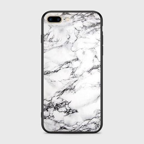 iPhone 7 Plus Cover - White Marble Series - HQ Ultra Shine Premium Infinity Glass Soft Silicon Borders Case