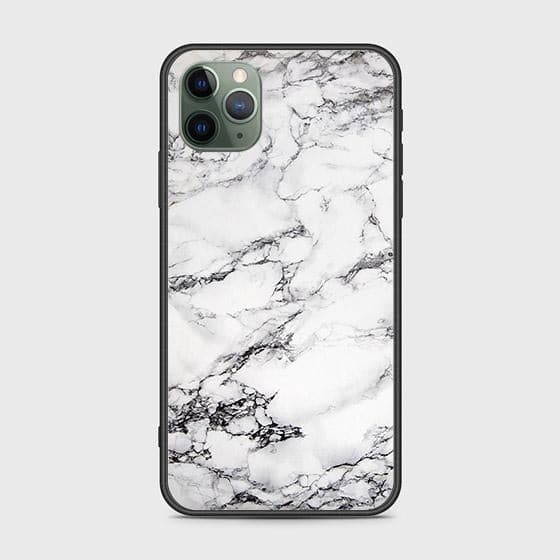 iPhone 11 Pro Max Cover - White Marble Series - HQ Ultra Shine Premium Infinity Glass Soft Silicon Borders Case