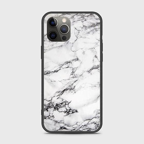 iPhone 12 Pro Max Cover - White Marble Series - HQ Ultra Shine Premium Infinity Glass Soft Silicon Borders Case