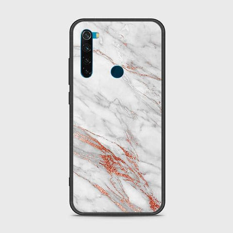 Xiaomi Redmi Note 8 Cover - White Marble Series - HQ Ultra Shine Premium Infinity Glass Soft Silicon Borders Case