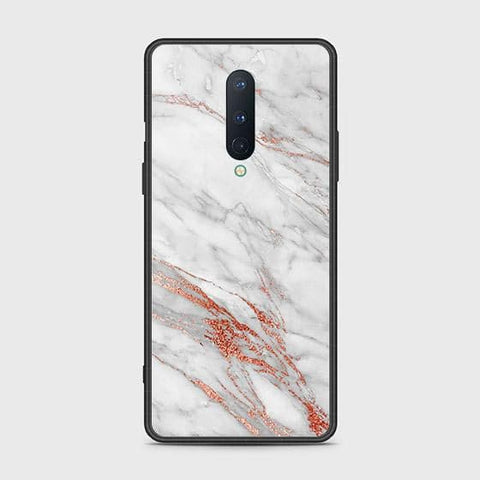 OnePlus 8 4G Cover - White Marble Series - HQ Ultra Shine Premium Infinity Glass Soft Silicon Borders Case