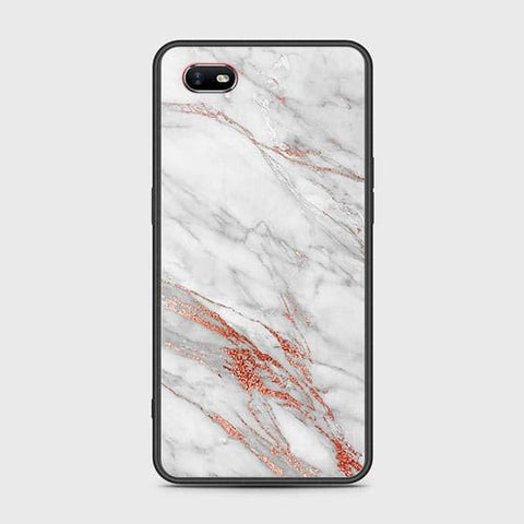 Oppo A1k Cover - White Marble Series - HQ Ultra Shine Premium Infinity Glass Soft Silicon Borders Case