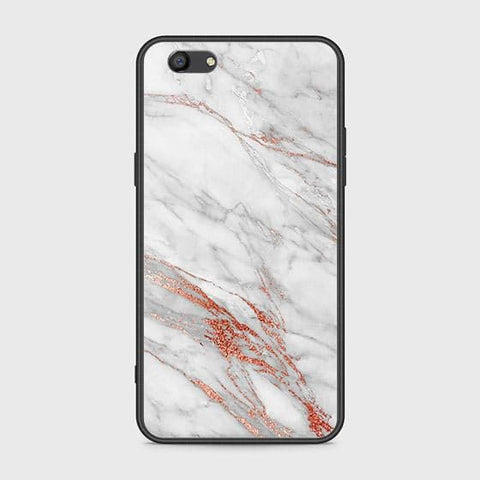 Oppo F3 Cover - White Marble Series - HQ Ultra Shine Premium Infinity Glass Soft Silicon Borders Case