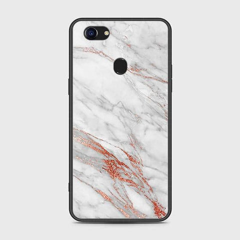 Oppo F5 Cover - White Marble Series - HQ Ultra Shine Premium Infinity Glass Soft Silicon Borders Case