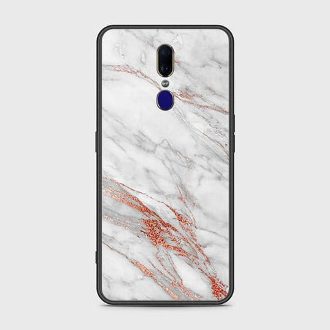 Oppo F11 Cover - White Marble Series - HQ Ultra Shine Premium Infinity Glass Soft Silicon Borders Case