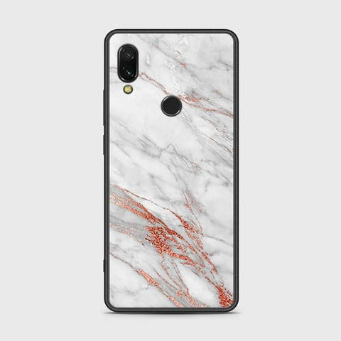 Xiaomi Redmi 7 Cover - White Marble Series - HQ Ultra Shine Premium Infinity Glass Soft Silicon Borders Case