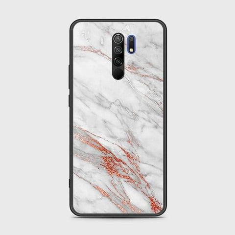 Xiaomi Redmi 9 Prime Cover - White Marble Series - HQ Ultra Shine Premium Infinity Glass Soft Silicon Borders Case